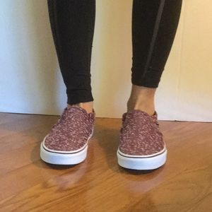 Unisex slip on maroon Vans, women’s size 8.5